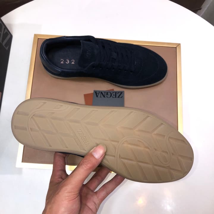 Zegna 232 Suede and Leather Sneakers