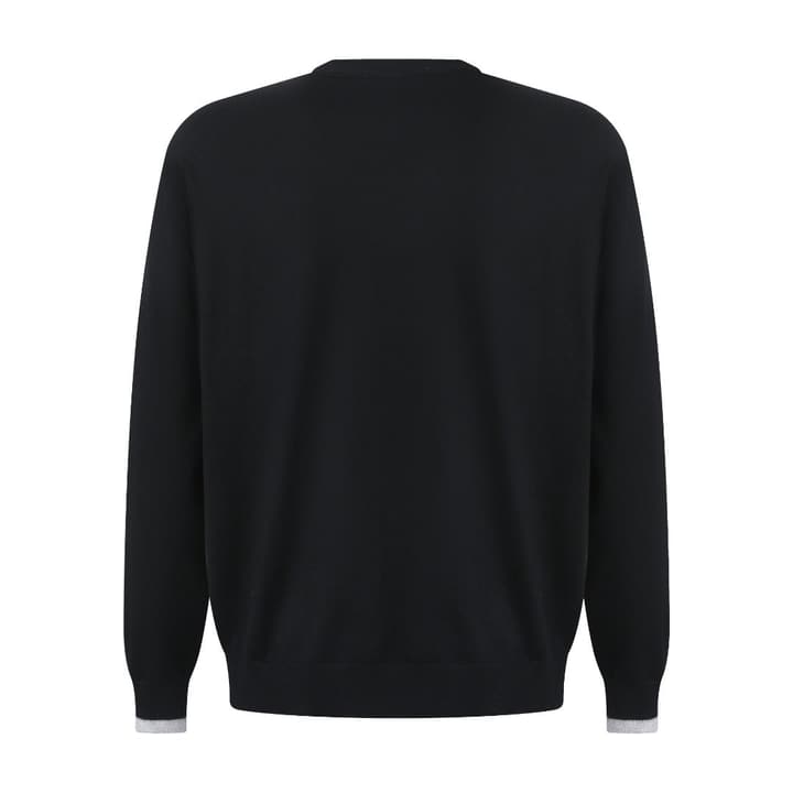 Loewe Embroidered Anagram Wool Crewneck Sweater in Black With Grey Cuffs