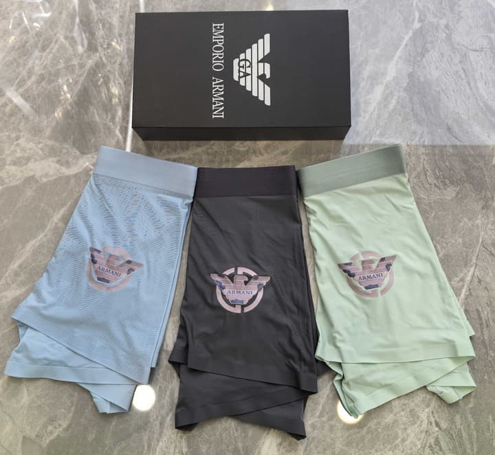 Armani Men's Ice Silk Seamless Underwear 3-Pack