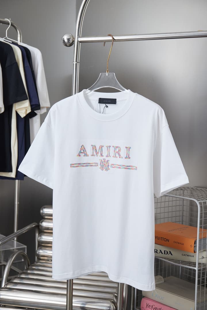 Amiri Embroidered Letter T-Shirt – 26SS Early Spring Collection in Black