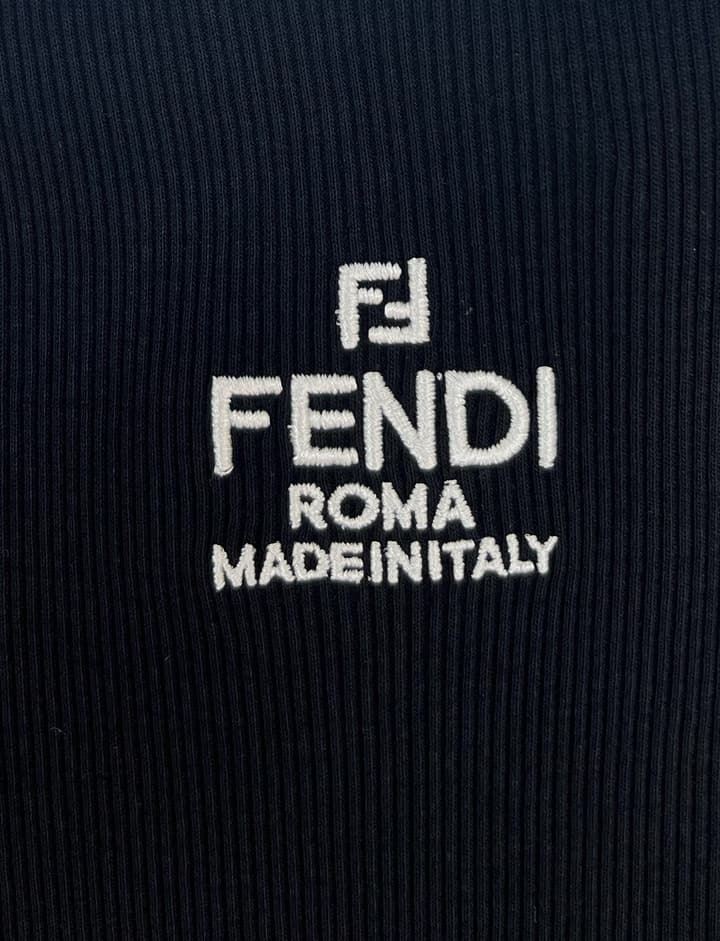 Fendi Roma Embroidered Knit T-Shirt in Black