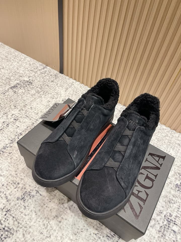 Zegna Triple Stitch Low-Top Casual Shoes – 2025SS in Black Leather