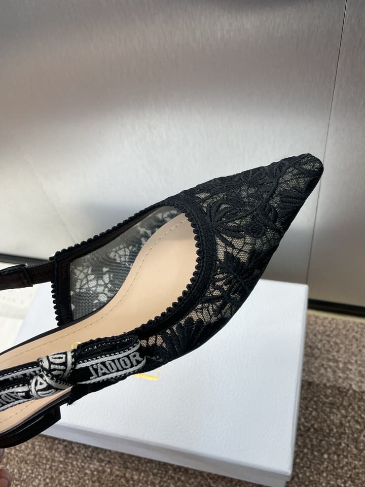 Dior J'Adior Woven Slingback Sandals – 2023 Spring/Summer Collection in Black Oblique Mesh High Contrast