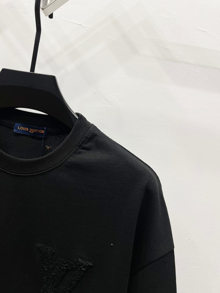 Louis Vuitton Towel Embroidery Classic Logo T-Shirt – 2025SS in Classic Black