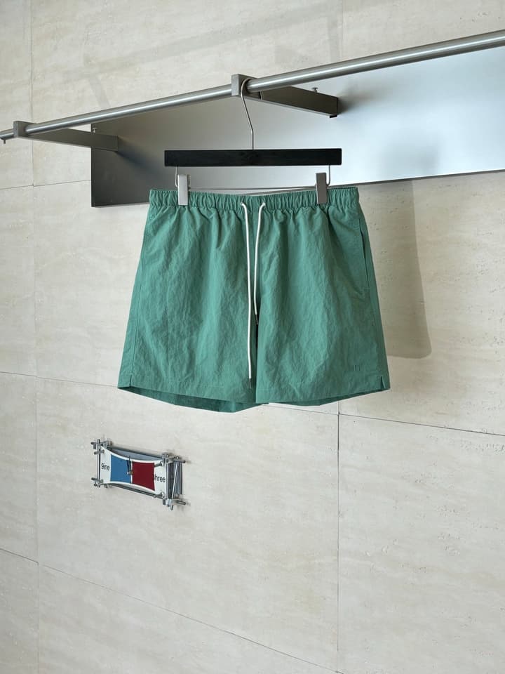Hermès Embroidered Quick-Dry Beach Shorts in Mint Green