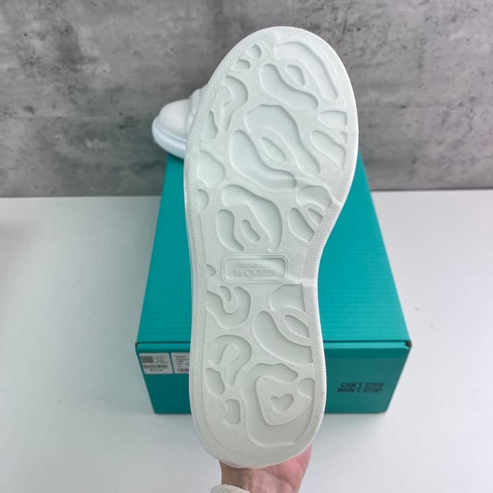 Alexander McQueen Oversized Platform Sneakers in All White Textured