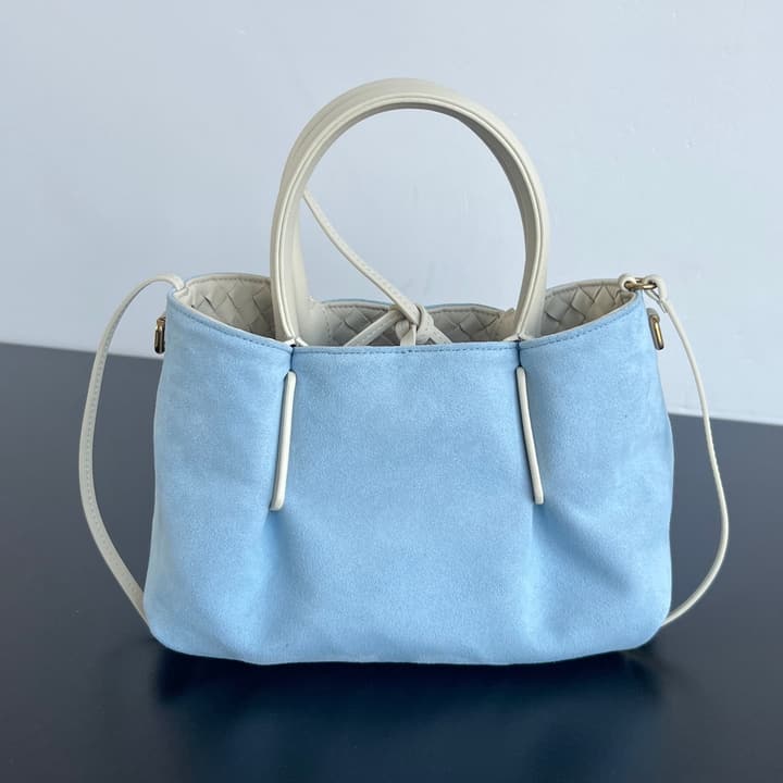 Bottega Veneta Pinacoteca Small Tote Handbag – 2025SS in Burgundy With Light Blue Lining A