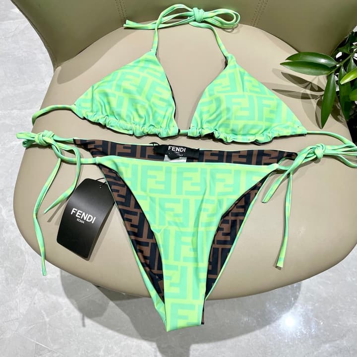 Fendi Reversible One-Piece Swimsuit in Blue Monogram