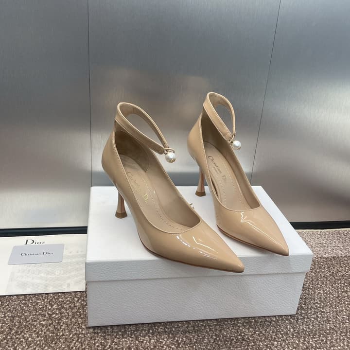 Dior J'ADIOR Jolie Pearl Pointed-Toe Pumps – 2024 Spring/Summer Collection in Glossy Black