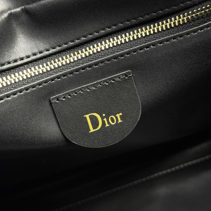 Dior Lady Dior Large Deerskin Tote Bag in Black Suede