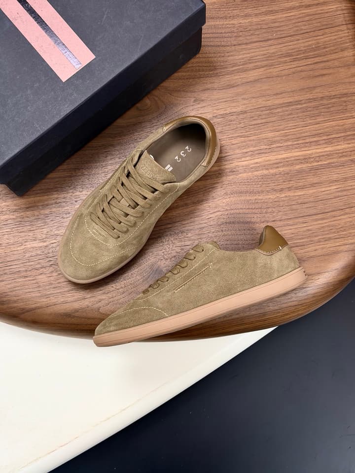 Zegna Old Money Suede Casual Sneakers
