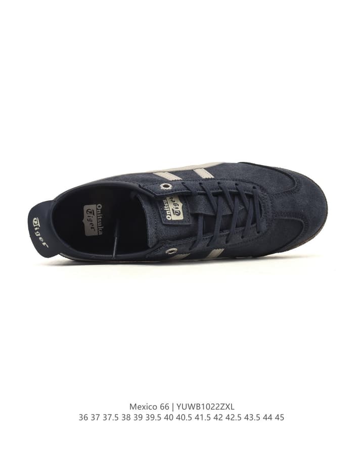 Onitsuka Tiger Mexico 66 Classic Retro Sneakers in Cream With Black Stripes