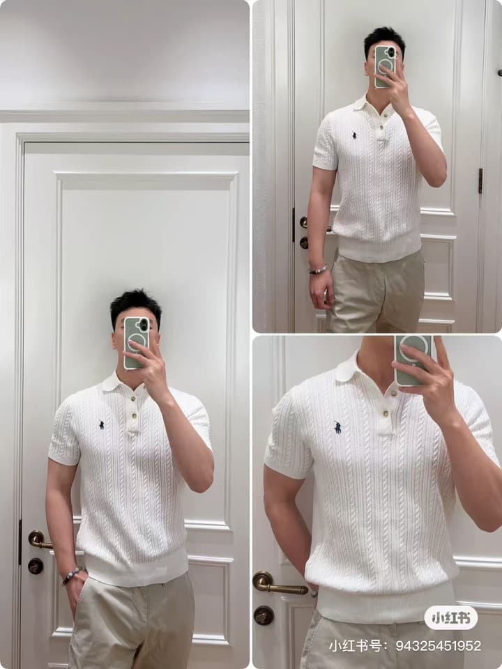 Ralph Lauren Cable Knit Pony Polo Shirt – SS26 in Black