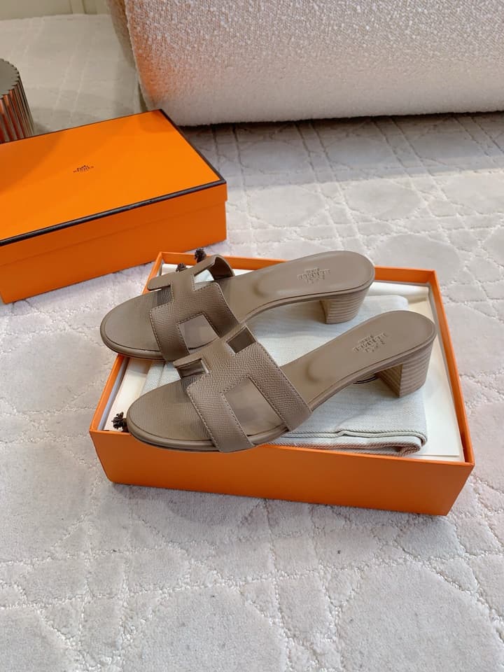 Hermès H-Heeled Sandals in Tan