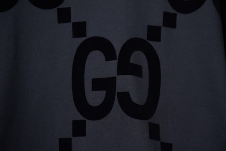 Gucci Classic Double G Flocked Hoodie in Black Flocked Logo Hoodie