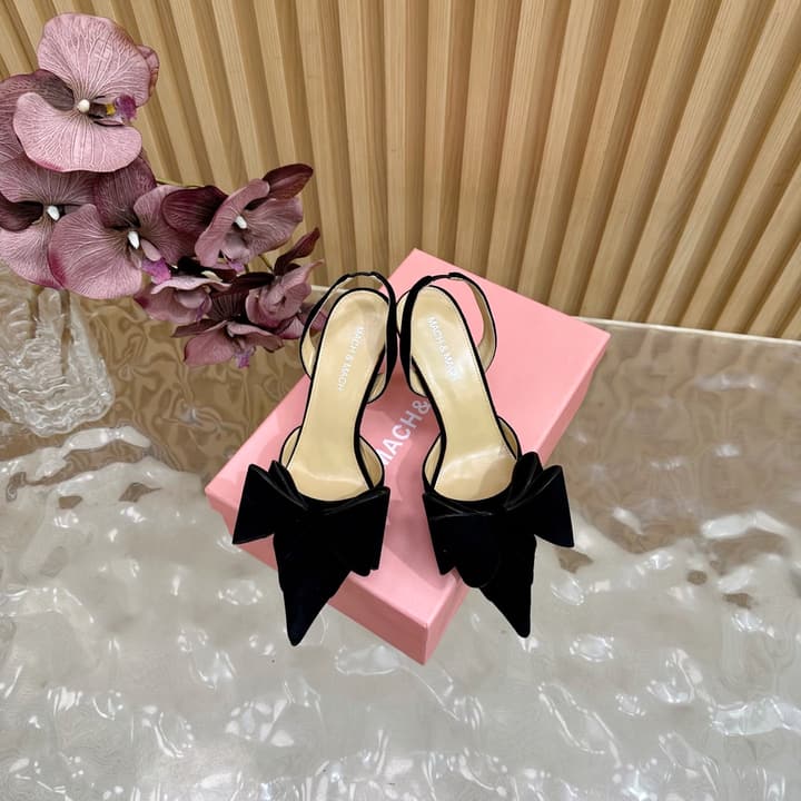 MACH & MACH Bingbing Bow High Heels – 2025 – 25SS in Black Suede With Bow