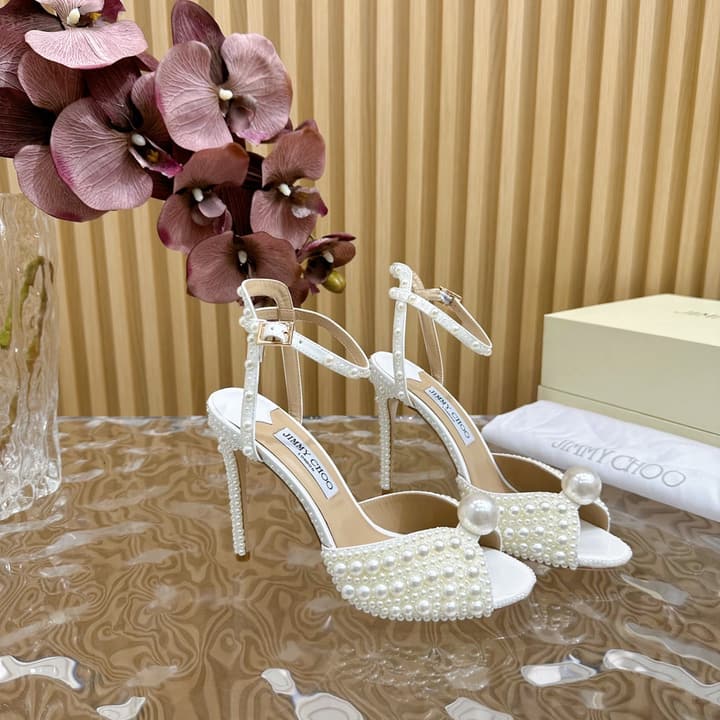 Jimmy Choo Pearl Embellished High Heels