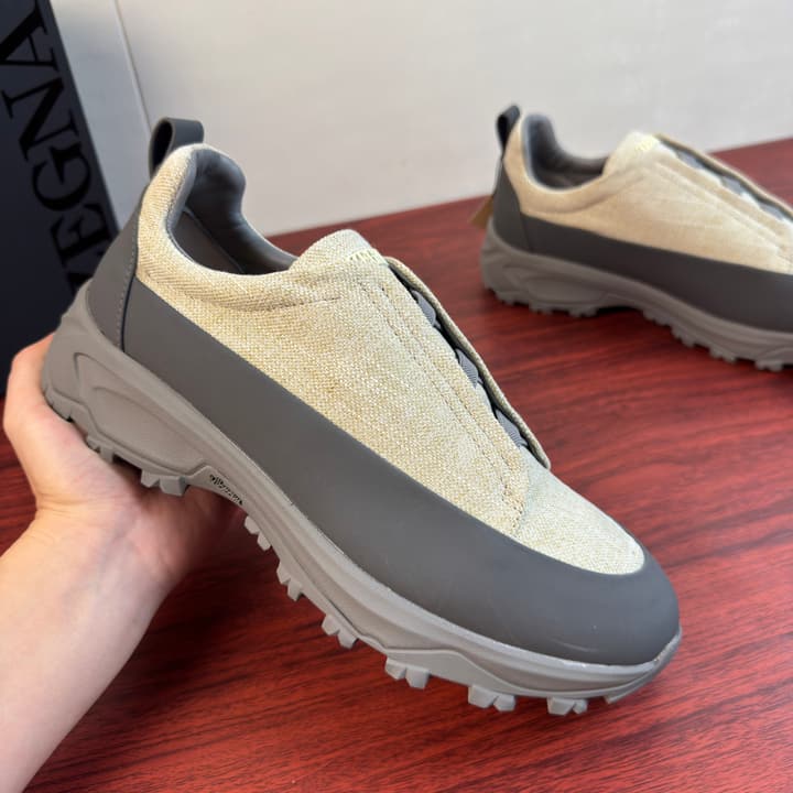 Zegna Triple Stitch Monte Canvas Sneakers