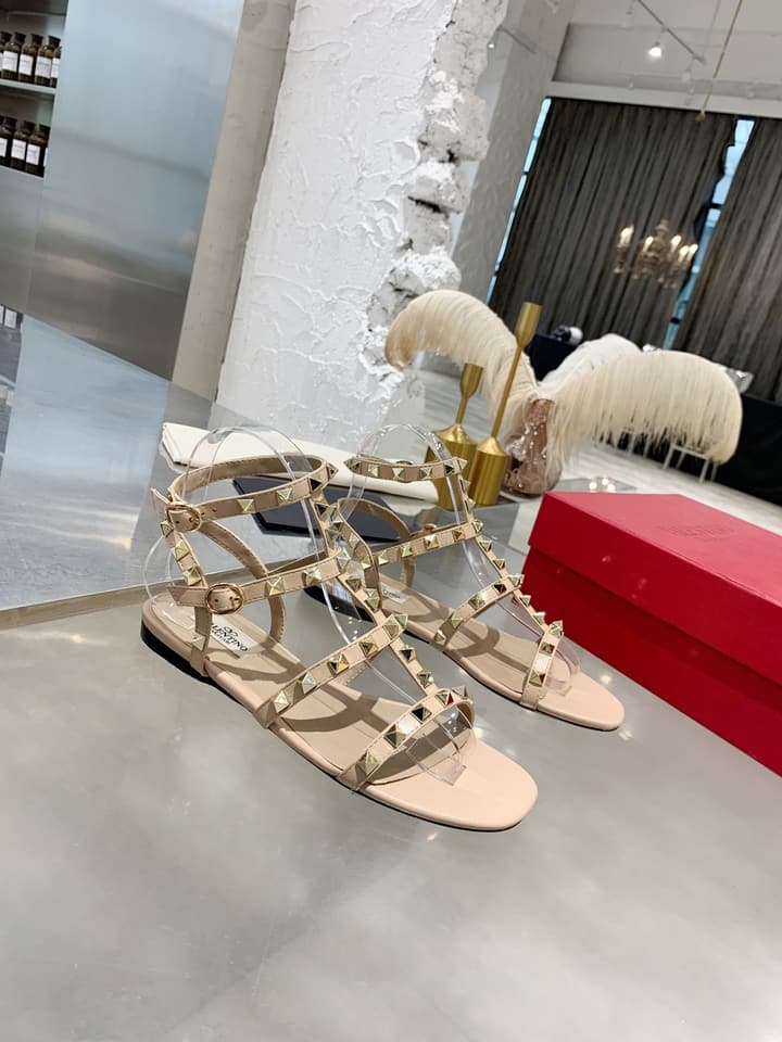 Valentino Studded Classic Block Heel Sandals in Black