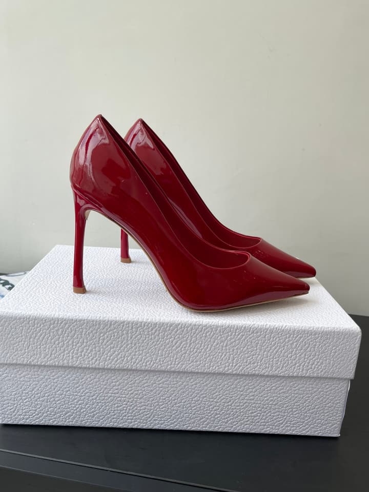 Dior Pointed High-Heel Pumps – 25SS Spring/Summer Collection in Patent Burgundy