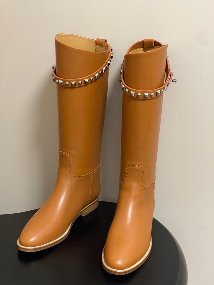 Hermès Jumping Series Kelly Buckle Knee-High Boots in Black