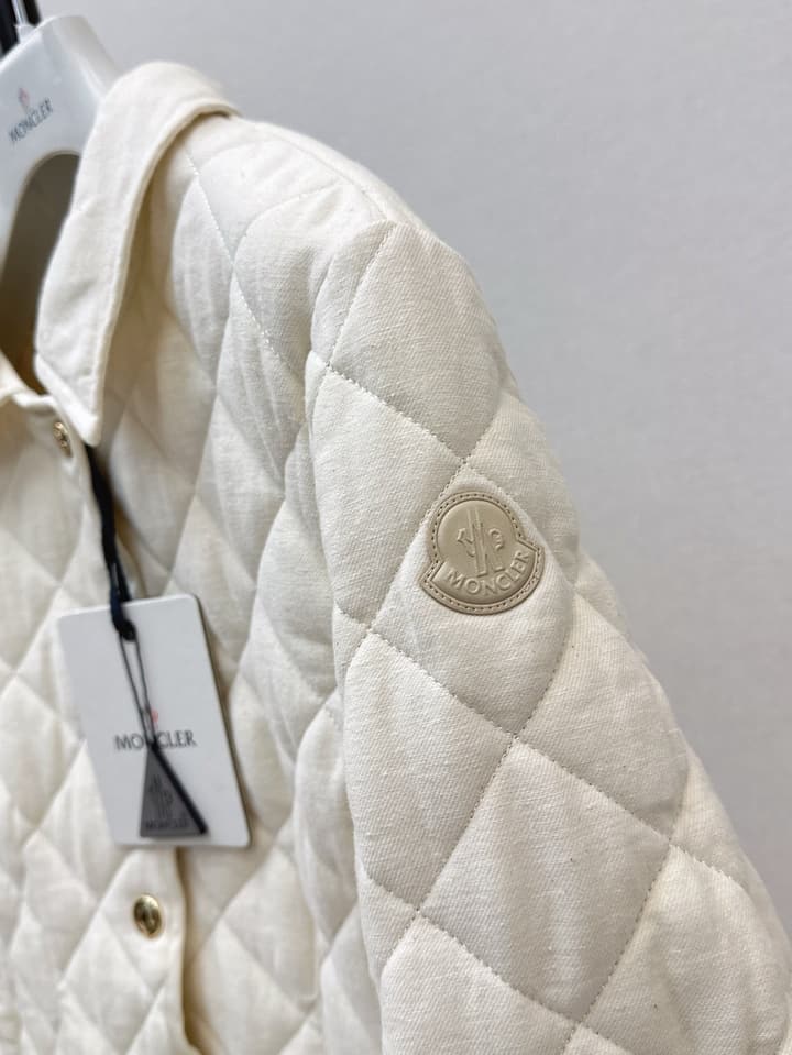 Moncler Quilted Padded Slim-Fit Jacket in Khaki