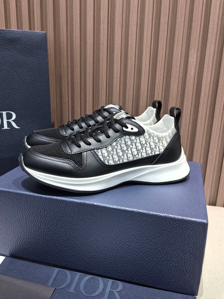Dior Men's Leather Sneakers – New Collection in All Black