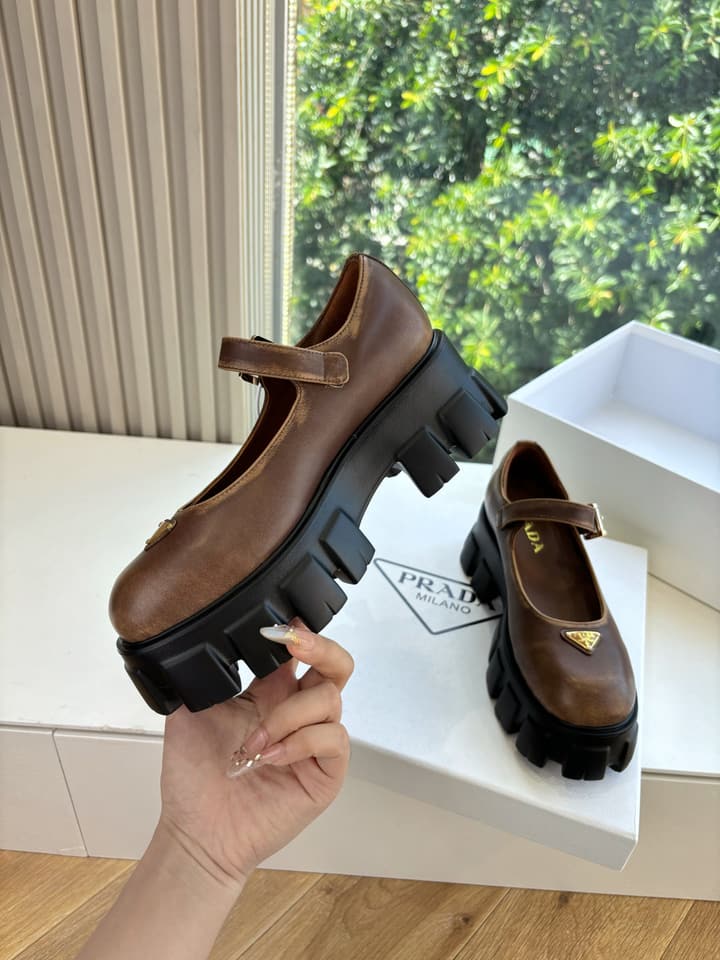 Prada Monolith Platform Mary Jane Loafers – 25FW in Assorted Leather & Suede Collection