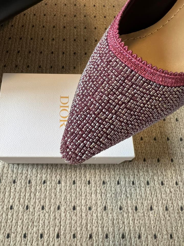Dior J'Adior Dior Or Embroidered Slingback Heels in Black Smooth
