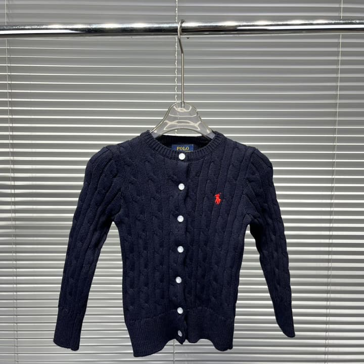 Ralph Lauren Cable Knit Cardigan – Kids Collection in Dark Navy Cable Knit