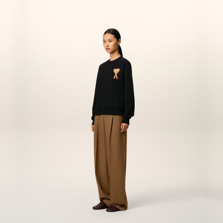 AMI Paris Terry Heart Boxy Sweatshirt – 25FW in Black Sweatshirt