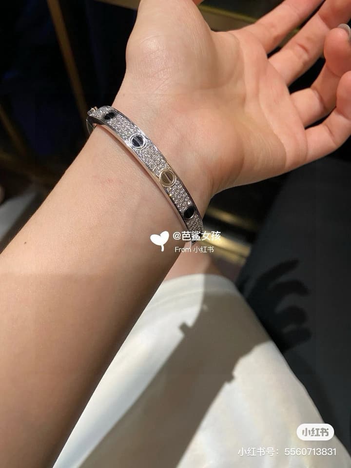 Cartier LOVE Pave Bracelet in Rose Gold Tone Bracelet