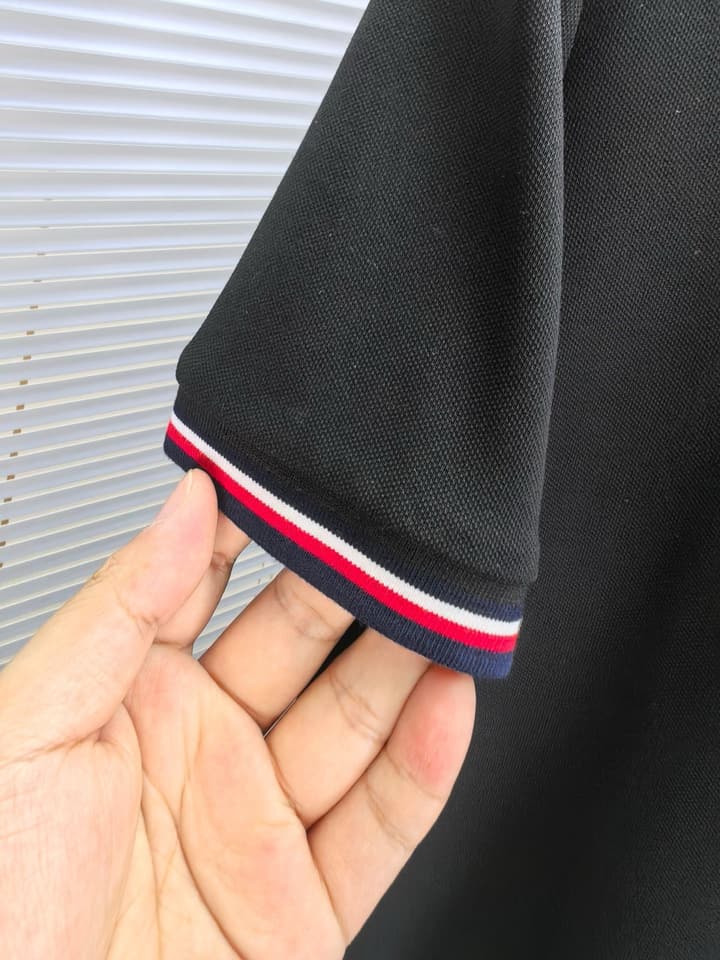 Moncler Embroidered Logo Pique Cotton Polo Shirt – Spring/Summer Collection – 2026SS in Black