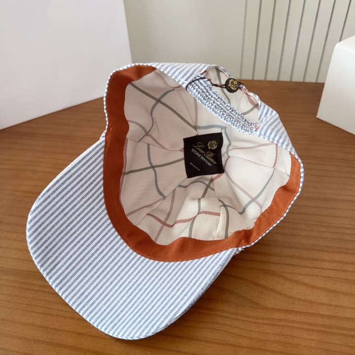 Loro Piana Baseball Cap in Cream With Tan Logo