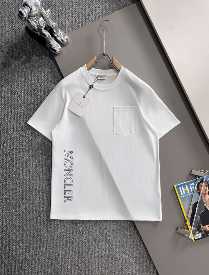 Moncler Woven Pocket Embroidery Logo T-Shirt – 2025SS in Black