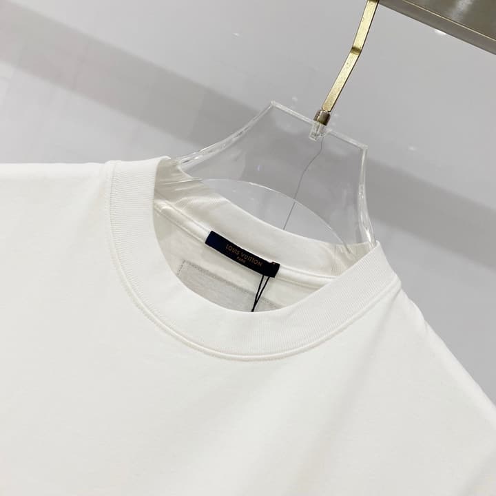 Louis Vuitton Washed Cotton Logo Embroidery T-Shirt in Black