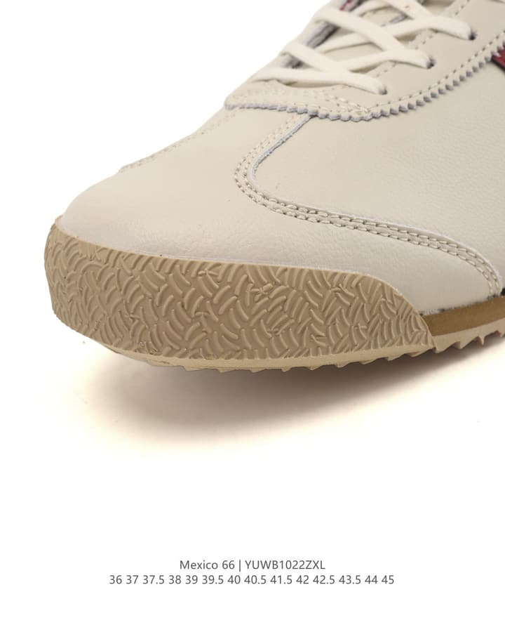Onitsuka Tiger Mexico 66 Classic Retro Sneakers in Cream With Black Stripes