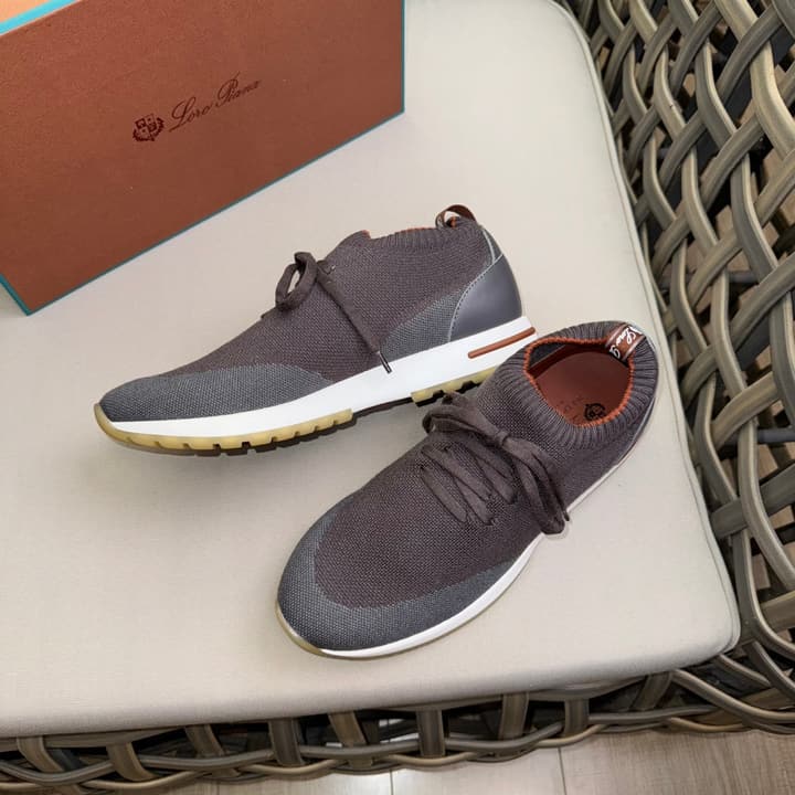 Loro Piana Flexy Walk Wool Knit Sneakers in Midnight Blue