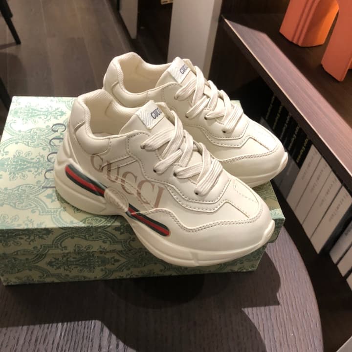 Gucci Children's Dad Sneakers – Kids Collection in Cream With Cartoon Graphic