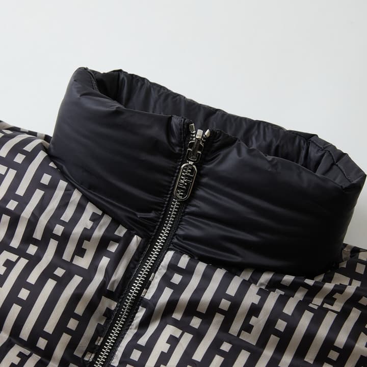 Fendi Reversible Down Jacket in Ff Stripes Pattern