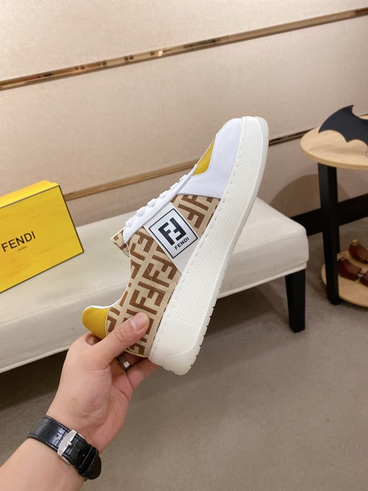 Fendi Calfskin Leather Loafers in Navy White Monogram