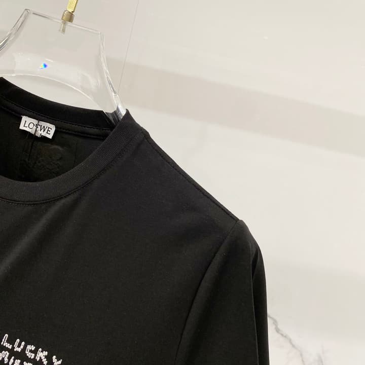 Loewe Cartoon Dog Embroidered T-Shirt in Black