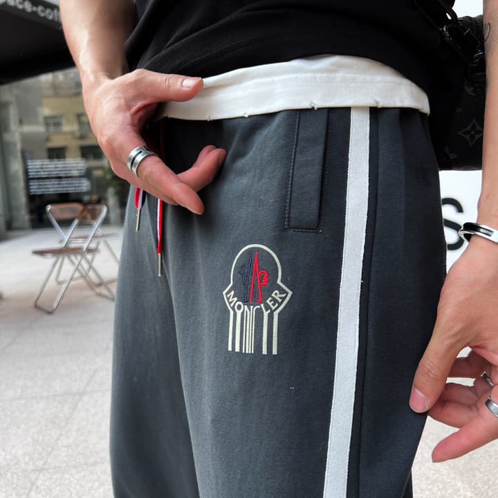 Moncler Logo Print Webbing Jogger Pants – 2023 Spring/Summer Collection in Black
