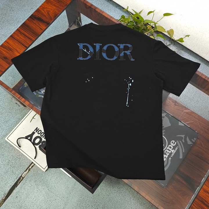 Dior Embroidered Logo Cotton T-Shirt – 2026SS in Black
