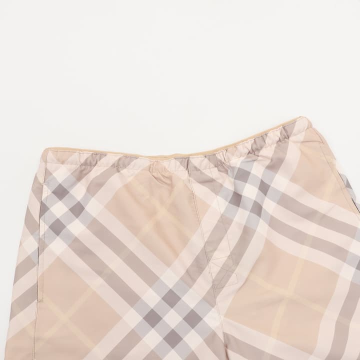 Burberry Twill Check Mesh-Lined Swim Trunks in Khaki