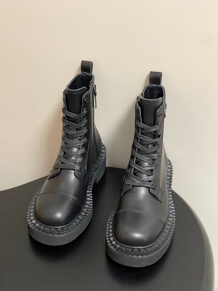 Prada Triangle Logo Combat Boots – 25SS in Black Suede