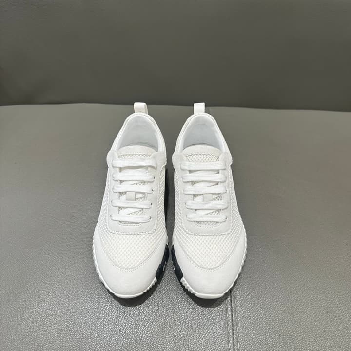 Hermès Bouncing Sneakers in Bright White With Orange H