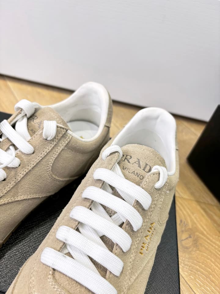 Prada FW25 German Training Shoes in Dark Brown Suede