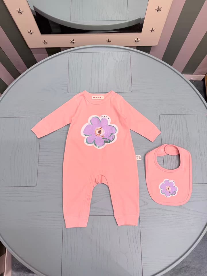 Marni Baby Romper and Bib Set – 2026SS – Kids Collection