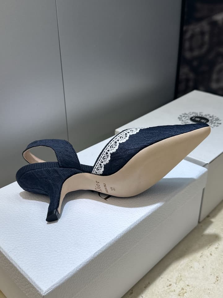 Dior J'Adior Dentelle Slingback Heels – 2026 Early Spring Haute Couture Collection in Beige
